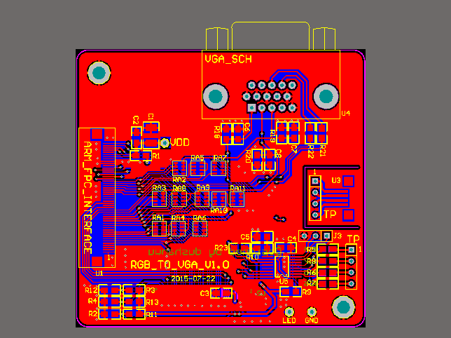 电路征集 + RGB转VGA测试板原理图+PCB源文件_鹏程工联_工业互联网技术服务平台