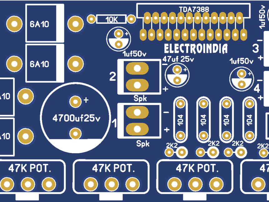 TDA7388 4X40瓦4通道音频放大器板DIY _百工联_工业互联网技术服务平台