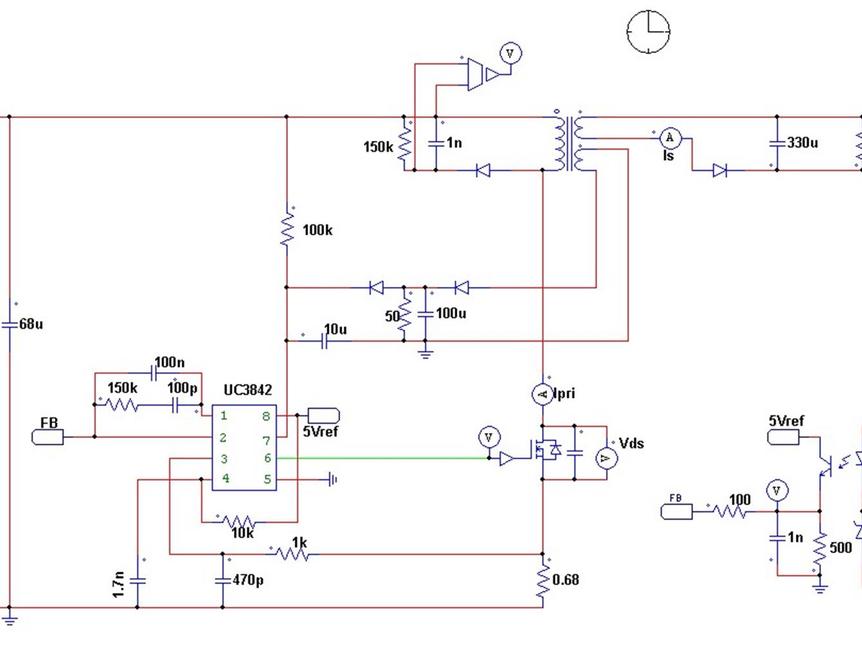 UC3842/3反激式12V2A开关电源PSIM仿真模型设计计算_百工联_工业互联网技术服务平台