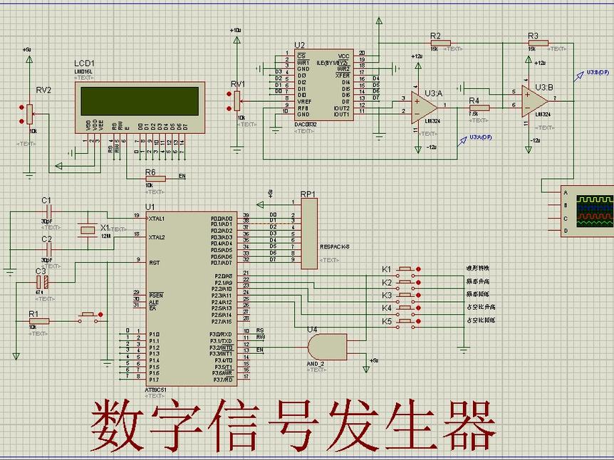 基于51单片机的信号发生器protues仿真电路设计(带仿真，程序源码，设计报告)_百工联_工业互联网技术服务平台