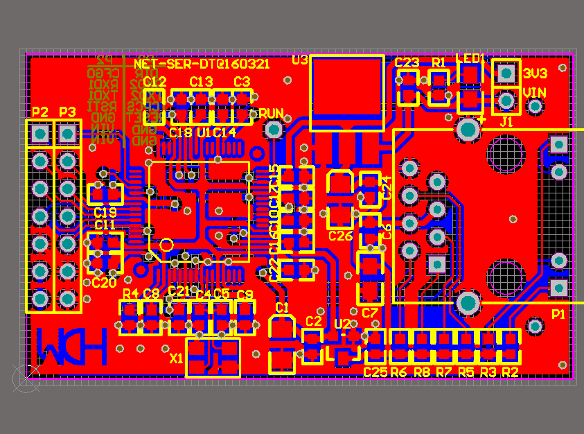 CH9121网络串口双向透传模块（原理图、PCB、说明及配置工具）_百工联_工业互联网技术服务平台