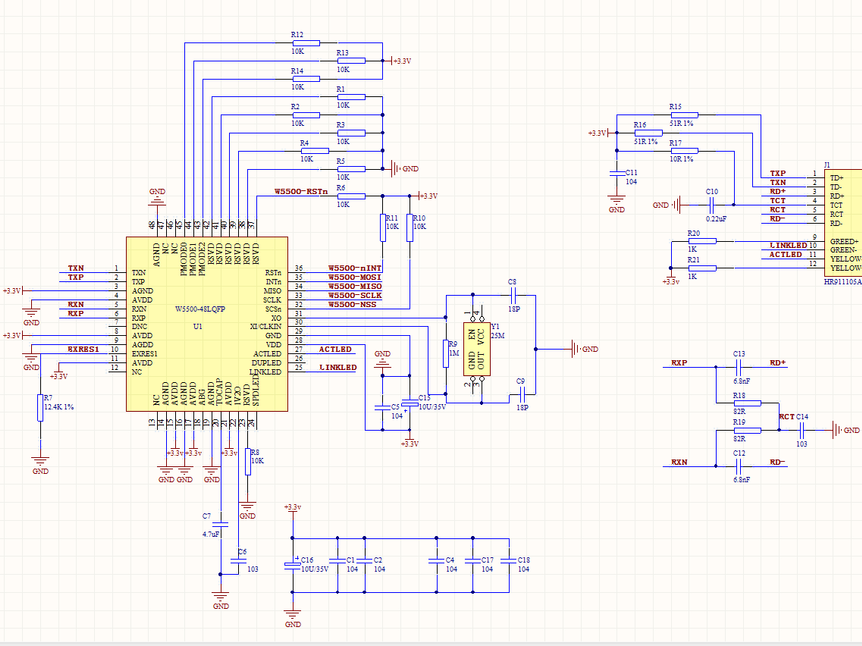 W5500以太网模块原理图+MCU控制原理图、PCB源文件_鹏程工联_工业互联网技术服务平台