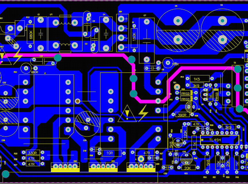 TL494开关电源100瓦PCB设计图_百工联_工业互联网技术服务平台