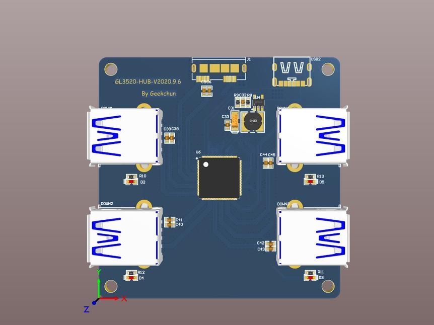 GL3520-HUB-USB3.0电路设计方案-双层板_百工联_工业互联网技术服务平台