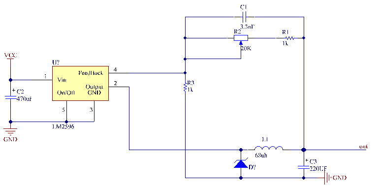 LM2596可调电源原理图（Altium Designer）_百工联_工业互联网技术服务平台