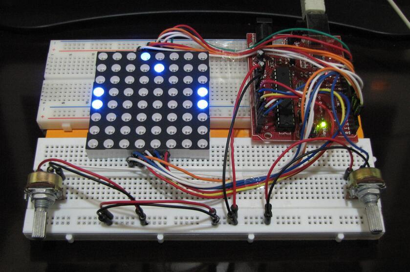 基于Arduino平台的乒乓球游戏机，8*8点阵模块为“游戏机”显示屏_百工联_工业互联网技术服务平台