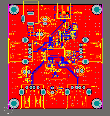 GL850G USB2.0 HUB 四端口板 AD版硬件原理图+PCB文件_百工联_工业互联网技术服务平台