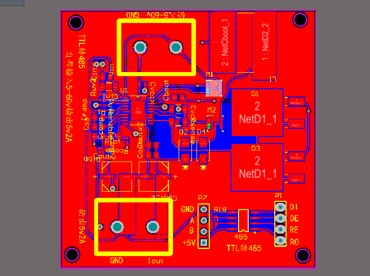 ttl转485自带60v-5V输入转5V输出电路(原理图，PCB，bom表，原器件库，封装库，集成库)_百工联_工业互联网技术服务平台