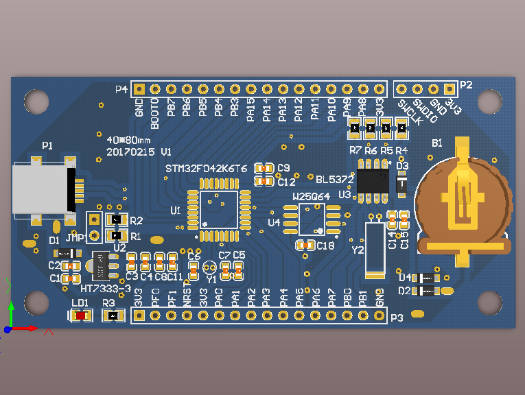 BL5372-USB功能RTC时钟电路板设计，附原理图/PCB/程序源码_百工联_工业互联网技术服务平台