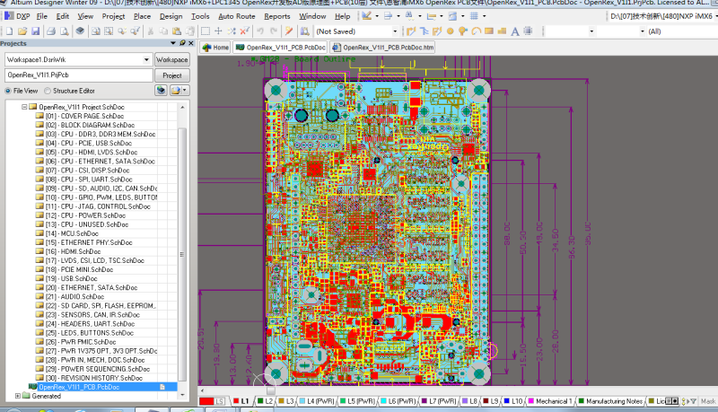 飞思卡尔 iMX6Q CORTEX-A9四核 OpenRex工业开发板AD硬件原理图+PCB +bom文件_百工联_工业互联网技术服务平台