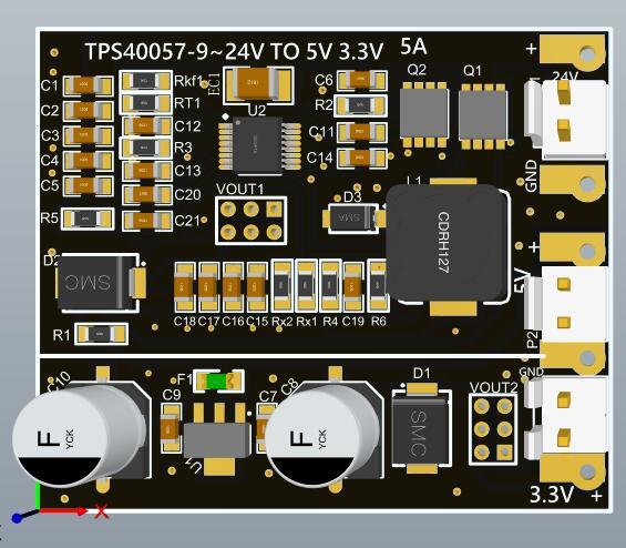 基于TPS40057的9V-12V-24V转5V 3.3V 5A，DC-DC 5A降压稳压电源模块_百工联_工业互联网技术服务平台