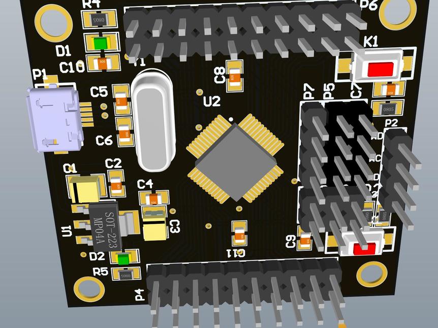 STM32F103C8T6最小系统板PCB/原理图_百工联_工业互联网技术服务平台