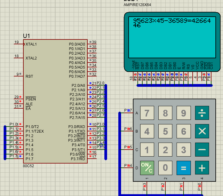 简易单片机计算器设计，12864液晶显示，仿真+代码分享_百工联_工业互联网技术服务平台