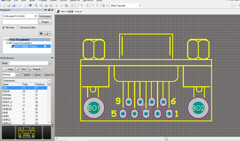 连接器DB9 DB15 DB25 DB37 DB50 封装大全Altium AD元件库 PCB封装库_鹏程工联_工业互联网技术服务平台