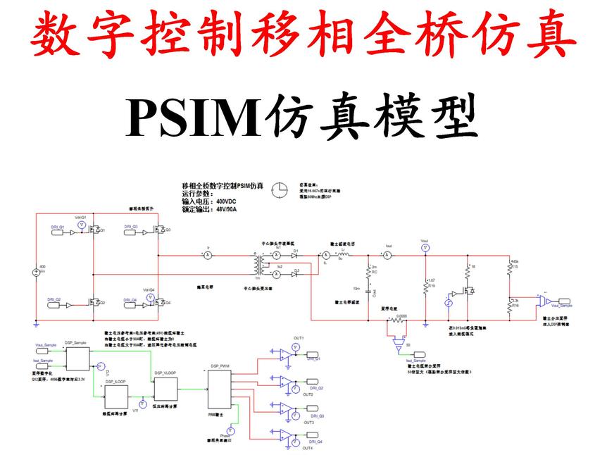 48V90A移相全桥开关电源PSIM仿真模型源代码数字控制_百工联_工业互联网技术服务平台