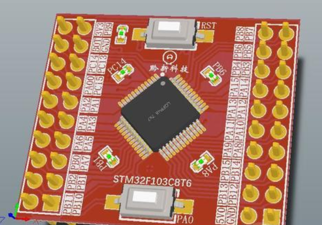 【个人DIY】stm32f103c8t6核心板（原理图+PCB+元件库+封装库）_百工联_工业互联网技术服务平台