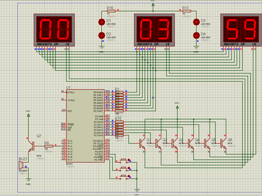 基于51单片机设计的Proteus数字钟定时器电路方案（电路图+总程序源码）_鹏程工联_工业互联网技术服务平台