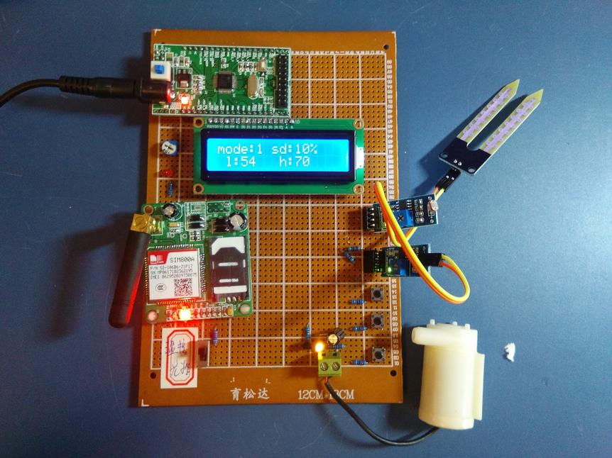 基于STM32单片机的灌溉系统设计-LCD1602-土壤湿度-GSM电路设计方案(原理图+源码)_百工联_工业互联网技术服务平台