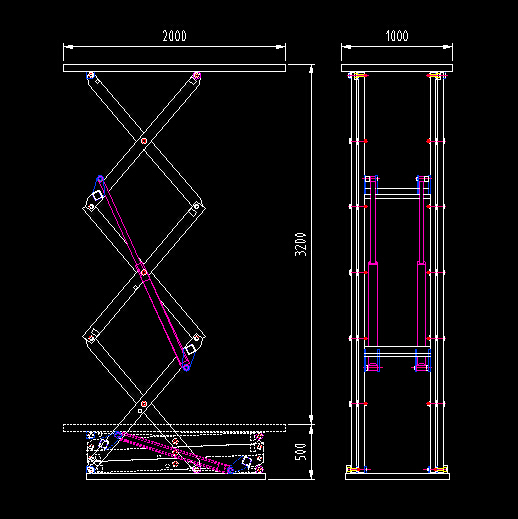 专业剪叉式升降机 升降平台 货梯 登车桥设计图纸 生产图_升降平台设计